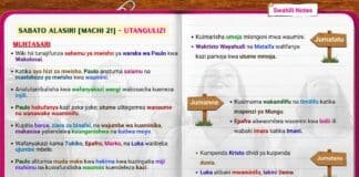Muhtasari wa Somo la 13 la Shule ya Sabato ukionyesha waumini wakitafakari imani, shukrani, na ukuaji wa kiroho