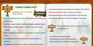 Church Connectivity Sabbath School lesson study showing unity and relationships among believers