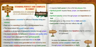 Standing Perfect and Complete Sabbath School lesson study showing spiritual growth and maturity in Christ