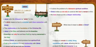 Abide Sabbath School lesson study showing connection with Christ as the vine and branches