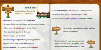 God Is Holy Sabbath School lesson study showing God’s pure and righteous character