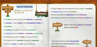 God in Creation Sabbath School lesson study showing God as Creator and personal Father