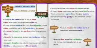 Emmanuel, Dieu avec nous étude de la leçon de l’École du Sabbat montrant Jésus révélant le caractère de Dieu