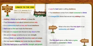 Linked to the Vine Sabbath School lesson study showing connection to Christ through the Holy Spirit