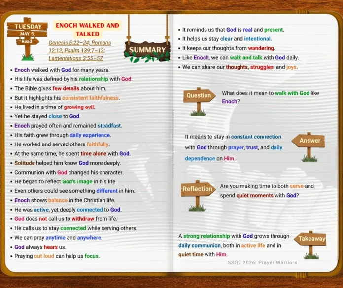 Enoch Walked and Talked | Tuesday | May 5 Enoch walked and talked Sabbath School lesson prayer life