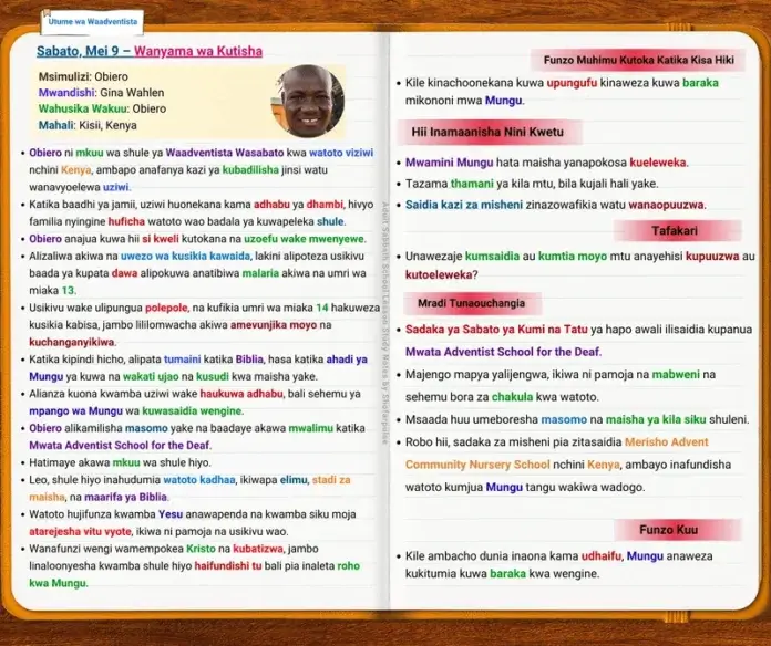 Baraka ya Uziwi | Sabato | Mei 9 Baraka ya uziwi kisa cha misheni shule ya viziwi Kenya