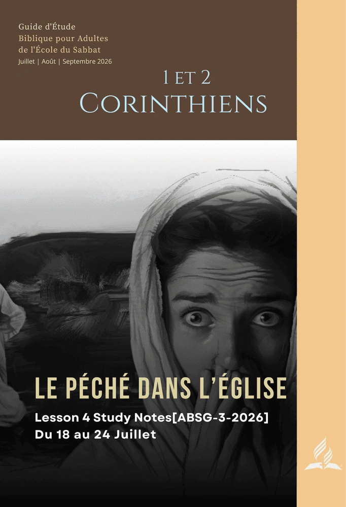Image de couverture des Notes d’étude de la Leçon 4 : Le péché dans l’Église du Guide d’étude biblique de l’École du Sabbat des Adultes (ABSG T3 2026), mettant l’accent sur la discipline biblique dans l’Église, la repentance, le pardon et la restauration spirituelle.