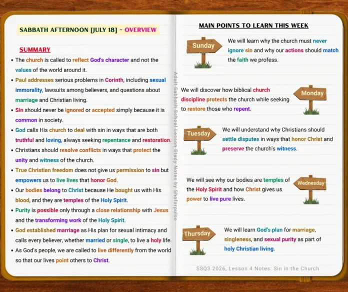 Lesson 4 Overview illustrating holy Christian living, purity, and believers reflecting the character of Christ