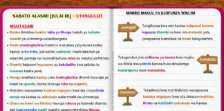 Muhtasari wa Somo la 4 ukionyesha maisha matakatifu ya Kikristo, usafi, na waamini wanaoakisi tabia ya Kristo.
