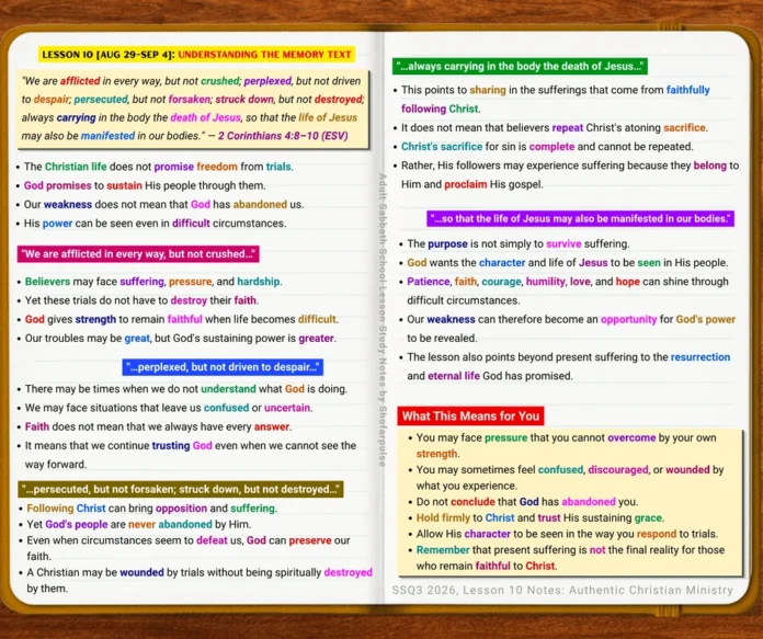 Understanding 2 Corinthians 4:8–10 showing how Christ sustains believers through suffering, weakness, persecution, and hardship