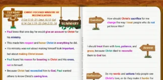 Christ-Focused Ministry of Reconciliation showing a Christian sharing Christ's saving love and message of reconciliation