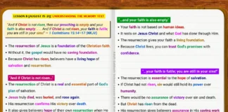 Cover image for Lesson 8: Understanding the Memory Text (August 15–21, 2026), highlighting Christ's resurrection, Christian faith, salvation, and hope of resurrection