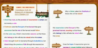 Lesson 8 Tuesday study explaining Christ as the Firstfruits and the promise of resurrection