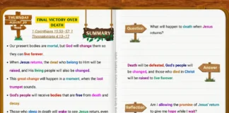 Lesson 8 Thursday study showing the Bible's promise of final victory over death when Jesus returns
