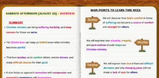 Cover image for Lesson 9 Overview showing Christ's love, Christian ministry, comfort, correction, forgiveness, and restoration