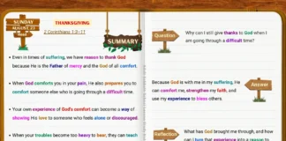 Lesson 9 Sunday study on thanksgiving, God's comfort, suffering, and encouraging others through difficult times