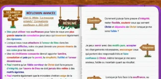 Réflexion avancée sur la Leçon 9 montrant comment Christ utilise la souffrance, la faiblesse, l’intégrité et un service fidèle pour apporter consolation et triomphe