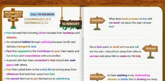 Call to Holiness showing a Christian living in God's presence and turning away from what separates them from Him