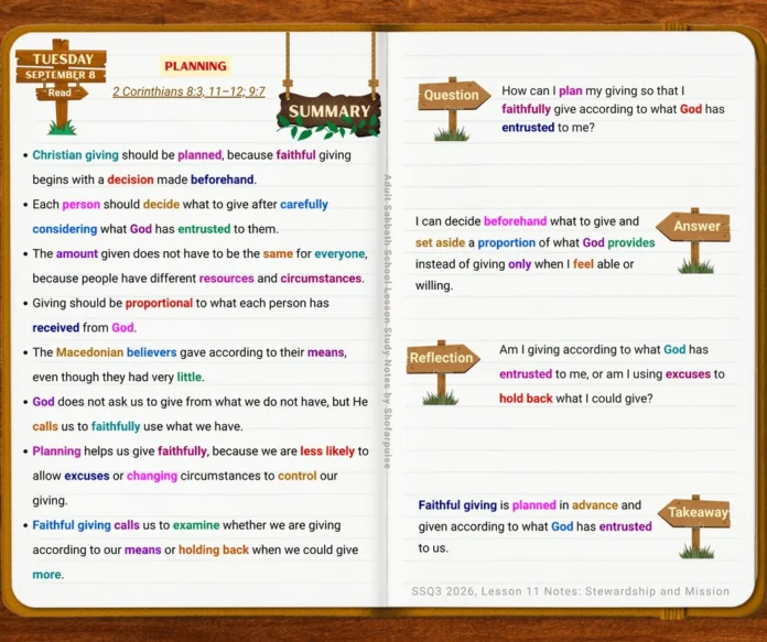 Planning Christian giving according to what God has entrusted to each believer