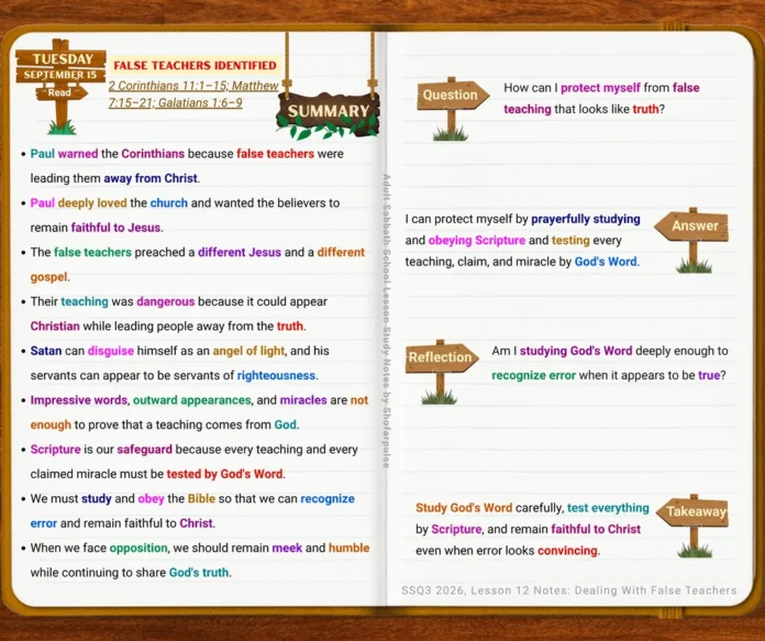 False Teachers Identified as believers test teachings and claims by Scripture