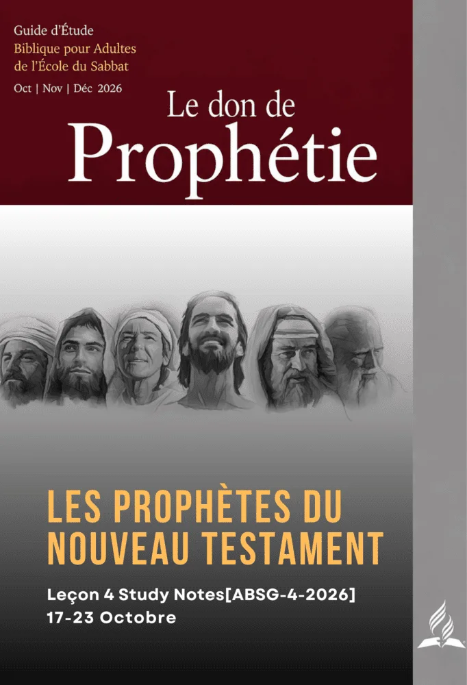 Couverture du Guide d’étude biblique de l’École du sabbat pour adultes, 4e trimestre 2026, présentant la Leçon 4, « Les prophètes du Nouveau Testament », du thème Le don de prophétie.
