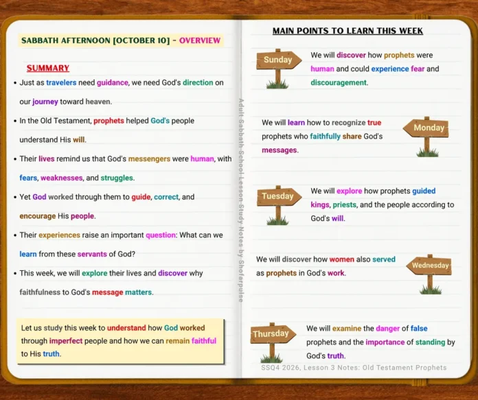Lesson 3 Overview highlighting how God uses human prophets to guide His people
