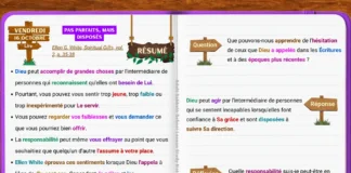 Leçon « Pas parfaits, mais disposés », illustrant la foi en la capacité de Dieu à utiliser les personnes malgré leurs faiblesses.